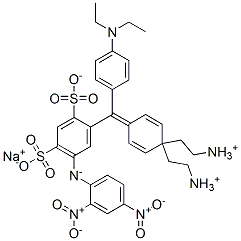 CAS#: 6416-29-1, Hydrogen [4-[4-(Diethylamino)-5'-(2,4-Dinitroanilino)-2',4'-Disulphonatobenzhydrylidene]Cyclohexa-2,5-Dien-1-Ylidene]Diethylammonium, Monosodium Salt