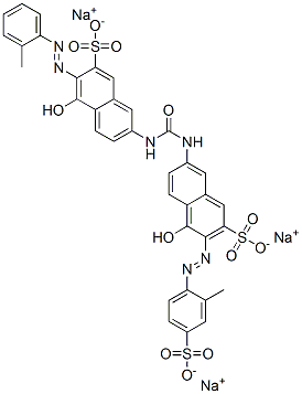 CAS 登录号：6420-43-5， 4-羟基-7-[[[[5-羟基-7-磺酸基-6-[(O-甲苯基)偶氮]-2-萘基]氨基]羰基]氨基]-3-[(2-甲基-4-磺酸基苯基)偶氮]萘-2-磺酸三钠