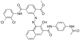 CAS#: 64484-88-4, Methyl 2-[[3-[[[4-(Acetylamino)Phenyl]Amino]Carbonyl]-2-Hydroxy-1-Naphthyl]Azo]-4-[[(2,3-Dichlorophenyl)Amino]Carbonyl]Benzoate