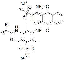 CAS 登录号：65147-24-2， 1-氨基-4-[[3-[(2-溴-1-氧代烯丙基)氨基]-2,4,6-三甲基-5-磺酸基苯基]氨基]-9,10-二氢-9,10-二氧代蒽-2-磺酸二钠