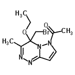 CAS 登录号：6578-50-3， 1-[4-(溴甲基)-4-乙氧基-3-甲基吡唑并[5,1-c][1,2,4]三嗪-6(4H)-基]乙酮