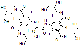 CAS#: 65822-11-9, 5,5'-((1,2-Dioxo-1,2-ethanediyl)diimino)bis(N,N'-bis(2,3-dihydroxypropyl)-2,4,6-triiodo-N,N'-dimethyl-1,3-Benzenedicarboxamide