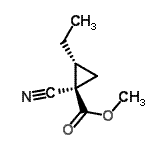 CAS 登录号：65862-05-7， 甲基(1R,2R)-1-氰基-2-乙基环丙烷羧酸酯