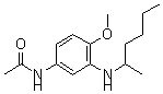 CAS 登录号：65916-14-5， N-[4-甲氧基-3-[(1-甲基戊基)氨基]苯基]-乙酰胺