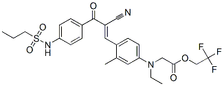 CAS#: 66172-62-1, 2,2,2-Trifluoroethyl N-[4-[2-Cyano-3-Oxo-3-[4-[(Propylsulphonyl)Amino]Phenyl]-1-Propenyl]-m-Tolyl]-N-Ethylglycinate