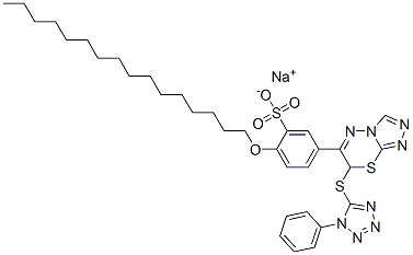 CAS#: 66209-67-4, Sodium 2-(Hexadecyloxy)-5-[7-[(1-Phenyl-1H-Tetrazol-5-Yl)Thio]-7H-1,2,4-Triazolo[3,4-b][1,3,4]Thiadiazin-6-Yl]Benzenesulphonate