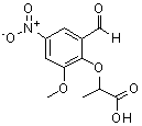 CAS 登录号：662154-26-9， 2-(2-甲酰基-6-甲氧基-4-硝基苯氧基)丙酸