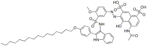 CAS#: 66282-04-0, 4-(Acetylamino)-6-[[3-[[[2-[4-(Hexadecyloxy)Phenyl]-1H-Indol-3-Yl]Amino]Sulphonyl]-4-Methoxyphenyl]Azo]-5-Hydroxynaphthalene-1,7-Disulphonic Acid