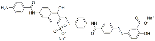 CAS#: 6661-26-3, Disodium 5-[[4-[[[4-[[6-[(4-Aminobenzoyl)Amino]-1-Hydroxy-3-Sulphonato-2-Naphthyl]Azo]Phenyl]Amino]Carbonyl]Phenyl]Azo]Salicylate