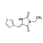 CAS 登录号：666212-07-3， (5Z)-3-乙基-5-(3-噻吩基亚甲基)-2,4-咪唑烷二酮