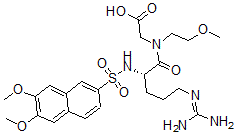 CAS 登录号：66935-36-2， N-(N2-((6,7-二甲氧基-2-萘基)磺酰基)-L-精氨酰)-N-(2-甲氧基乙基)-甘氨酸