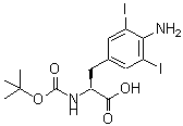 CAS 登录号：67230-47-1， 4-氨基-N-[(1,1-二甲基乙氧基)羰基]-3,5-二碘-L-苯丙氨酸