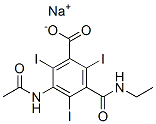 CAS 登录号:67292-82-4, 5-乙酰氨基-N-乙基-2,4,6-三碘间氨甲酰苯甲酸钠盐