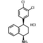 CAS 登录号:675126-09-7, (1R,4R)-4-(3,4-二氯苯基)-1,2,3,4-四氢-1-萘胺盐酸盐(1:1)