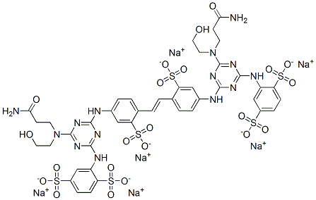 CAS#: 67906-33-6, Hexasodium 2,2'-[Vinylenebis[(3-Sulphonato-4,1-Phenylene)Imino[6-[(3-Amino-3-Oxopropyl)(2-Hydroxyethyl)Amino]-1,3,5-Triazine-4,2-Diyl]Imino]]Bis(Benzene-1,4-Disulphonate)