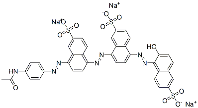 CAS 登录号：67906-48-3， 8-[[4-[(4-乙酰氨基苯基)偶氮]-6-磺酸基萘基]偶氮]-5-[(2-羟基-6-磺酸基萘基)偶氮]萘-2-磺酸三钠
