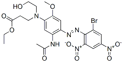 CAS 登录号：67923-49-3， N-[5-(乙酰氨基)-4-[(2-溴-4,6-二硝基苯基)偶氮]-2-甲氧基苯基]-N-(2-羟基乙基)-beta-丙氨酸乙酯