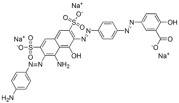 CAS#: 67990-23-2, Trisodium 5-[[4-[[8-Amino-7-[(4-Aminophenyl)Azo]-1-Hydroxy-3,6-Disulphonato-2-Naphthyl]Azo]Phenyl]Azo]Salicylate