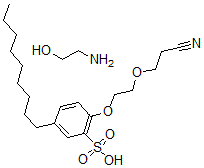 CAS 登录号：68003-04-3， 2-[2-(2-氰基乙氧基)乙氧基]-5-壬基苯磺酸 2-氨基乙醇盐