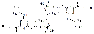 CAS#: 68134-08-7, 4,4'-Bis[[6-Anilino-4-[(2-Hydroxypropyl)Amino]-1,3,5-Triazin-2-Yl]Amino]Stilbene-2,2'-Disulphonic Acid