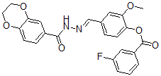 CAS#: 6828-30-4, [4-[(7,10-Dioxabicyclo[4.4.0]Deca-2,4,11-Triene-3-Carbonylhydrazinylidene)Methyl]-2-Methoxy-Phenyl] 3-Fluorobenzoate