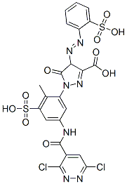 CAS#: 68399-87-1, 1-[5-[[(3,6-Dichloropyridazin-4-Yl)Carbonyl]Amino]-2-Methyl-3-Sulphophenyl]-4,5-Dihydro-5-Oxo-4-[(2-Sulphophenyl)Azo]-1H-Pyrazole-3-Carboxylic Acid