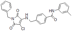 CAS#: 6846-47-5, 4-[[[4-Chloro-2,5-dioxo-1-(phenylmethyl)pyrrol-3-yl]amino]methyl]-N-(3-methylphenyl)benzamide