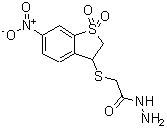 CAS#: 685120-05-2, 2-[(6-Nitro-1,1-dioxido-2,3-dihydro-1-benzothiophen-3-yl)sulfanyl]acetohydrazide