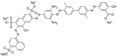 CAS#: 68631-12-9, Tetrasodium 5-[[4'-[[2,6-Diamino-4-[[8-Hydroxy-3,6-Disulphonato-7-[(4-Sulphonato-1-Naphthyl)Azo]-2-Naphthyl]Azo]Phenyl]Azo]-3,3'-Dimethyl[1,1'-Biphenyl]-4-Yl]Azo]Salicylate