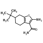 CAS#: 68746-25-8, 2-Amino-6-(2-methyl-2-propanyl)-4,5,6,7-tetrahydro-1-benzothiophene-3-carboxamide