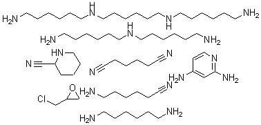 CAS#: 68784-97-4, Hexanedinitrile, polymer with 6-aminohexanenitrile, N-(6-aminohexyl)-1,6-hexanediamine, N,N'-bis(6-aminohexyl)-1,6-hexanediamine, (chloromethyl)oxirane, 1,6-hexanediamine, 2-piperidinecarbonitrile and 2,4-pyridinediamine