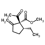 CAS#: 688799-56-6, Methyl (1R,2R)-1-acetyl-2-ethyl-5-methylenecyclopentanecarboxylate