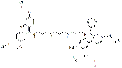 CAS#: 68942-32-5, 3,8-Diamino-5-[3-[[3-[[3-[(6-Chloro-2-Methoxyacridin-9-Yl)Amino]Propyl]Amino]Propyl]Amino]Propyl]-6-Phenylphenanthridinium Chloride Pentahydrochloride
