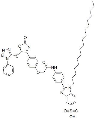 CAS#: 68978-46-1, 2-[4-[[[4-[2,5-Dihydro-2-Oxo-5-[(1-Phenyl-1H-Tetrazol-5-Yl)Thio]-4-Oxazolyl]Phenoxy]Acetyl]Amino]Phenyl]-1-Octadecyl-1H-Benzimidazole-5-Sulphonic Acid