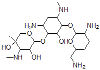 CAS#: 69375-05-9, 4-O-(2,6-Diamino-2,3,4,6-Tetradeoxy-alpha-D-Erythro-Hexopyranosyl)-6-O-(4-C-Methyl-3-Methylamino-3-Deoxy-beta-D-Arabino-Pentopyranosyl)-N'-Methyl-2-Deoxy-D-Streptamine