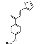 CAS 登录号：69837-02-1， (2E)-1-(4-甲氧基苯基)-3-(2-噻吩基)-2-丙烯-1-酮