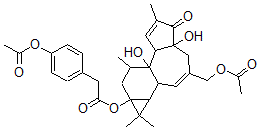 CAS#: 69883-99-4, Benzeneacetic Acid (1aR)-4-(Acetyloxy)-3-[(Acetyloxy)Methyl]-1,1aalpha,1bbeta,4,4a,5,7aalpha,7b,8,9-Decahydro-4abeta,7balpha-Dihydroxy-1,1,6,8alpha-Tetramethyl-5-Oxo-9aH-Cyclopropa[3,4]Benz[1,2-e]Azulen-9aalpha-Yl Ester