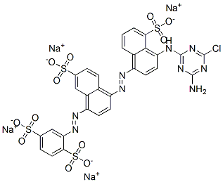 CAS 登录号：70161-16-9， 四钠2-[[4-[[4-[(4-氨基-6-氯-1,3,5-三嗪-2-基)氨基]-5-磺酸基-1-萘基]偶氮]-7-磺酸基-1-萘基]偶氮]苯-1,4-二磺酸盐
