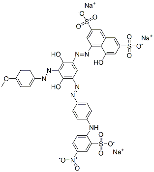 CAS#: 70210-23-0, Trisodium 4-[[2,4-Dihydroxy-3-[(4-Methoxyphenyl)Azo]-5-[[4-[(4-Nitro-2-Sulphonatophenyl)Amino]Phenyl]Azo]Phenyl]Azo]-5-Hydroxynaphthalene-2,7-Disulphonate