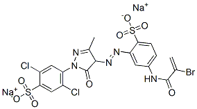 CAS#: 70247-70-0, Disodium 4-[4-[[5-[(2-Bromo-1-Oxoallyl)Amino]-2-Sulphonatophenyl]Azo]-4,5-Dihydro-3-Methyl-5-Oxo-1H-Pyrazol-1-Yl]-2,5-Dichlorobenzenesulphonate