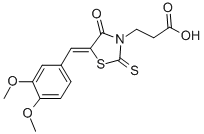 CAS#: 7025-25-4, 3-[5-(3,4-Dimethoxy-Benzylidene)-4-Oxo-2-Thioxo-Thiazolidin-3-Yl]-Propionic Acid