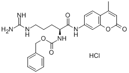 CAS 登录号：70375-22-3， [(1S)-4-[(氨基亚胺甲基)氨基]-1-[[(4-甲基-2-氧代-2H-1-苯并吡喃-7-基)氨基]羰基]丁基]-氨基甲酸苄酯单盐酸盐