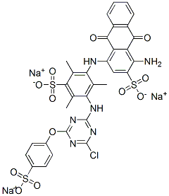 CAS#: 70900-41-3, Trisodium 1-Amino-4-[[3-[[4-Chloro-6-(4-Sulphonatophenoxy)-1,3,5-Triazin-2-Yl]Amino]-2,4,6-Trimethyl-5-Sulphonatophenyl]Amino]-9,10-Dihydro-9,10-Dioxoanthracene-2-Sulphonate