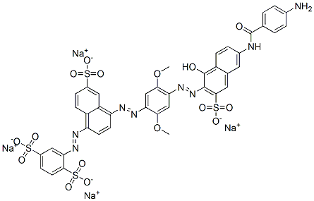 CAS#: 71033-17-5, Tetrasodium 2-[[4-[[4-[[6-[(4-Aminobenzoyl)Amino]-1-Hydroxy-3-Sulphonato-2-Naphthyl]Azo]-2,5-Dimethoxyphenyl]Azo]-6-Sulphonato-1-Naphthyl]Azo]Benzene-1,4-Disulphonate