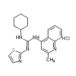 CAS#: 71080-06-3, 1-Cyclohexyl-2-(2-methyl-4-quinolinyl)-3-(1,3-thiazol-2-yl)guanidine hydrochloride (1:1)