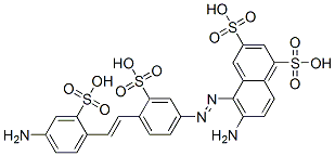 CAS 登录号：71205-48-6， 6-氨基-5-[[4-[2-(4-氨基-2-磺基苯基)乙烯基]-3-磺基苯基]偶氮]-1,3-萘二磺酸