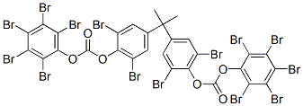 CAS 登录号：71216-03-0， 1,1'-(1-甲基乙亚基)二(2,6-二溴-4,1-亚苯基)二[(氧羰基)氧基]二(2,3,4,5,6-五溴苯)