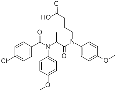 CAS 登录号:71455-77-1, N-(N-(4-氯苯甲酰基)-3-(对甲氧苯胺基)丙酰基)-4-(对甲氧苯胺基)丁酸