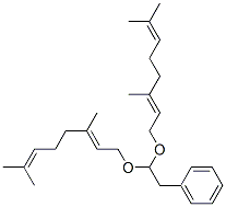 CAS 登录号:7149-23-7, 1,1-二香叶基氧基-2-苯基乙烷