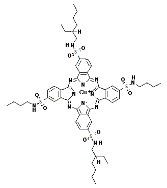 CAS#: 71566-25-1, (N2,N16-dibutyl-N9,N23-bis(2-ethylhexyl)-29H,31H-phthalocyanine-2,9,16,23-tetrasulfonamidato)-Copper